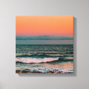 Lienzo puesta de sol sobre el mar