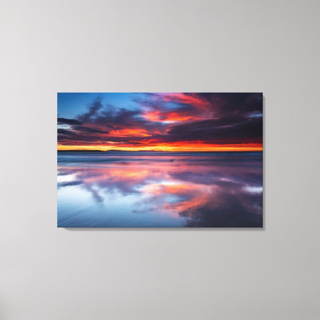 Lienzo Puesta de sol sobre las Islas del Canal, CA (Anverso)