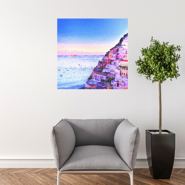Lienzo Puesta de sol sobre Positano, Italia Pintura (Subido por el creador)