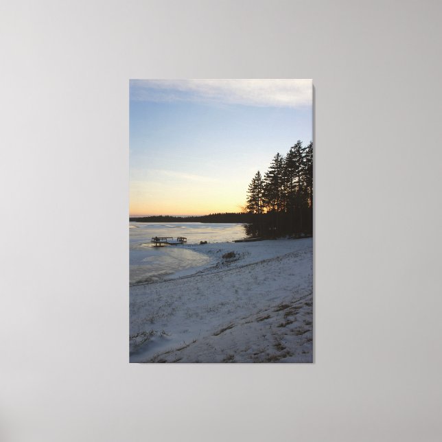 Lienzo Puesta del sol del invierno (Anverso)