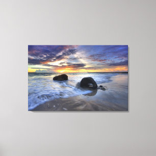 Lienzo Puesta del sol en la playa de Kedonganan