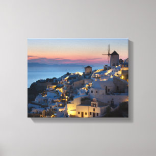 Lienzo Puesta del sol en Oia Grecia