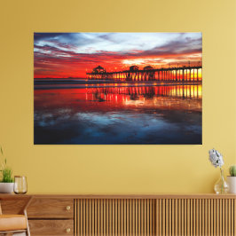 Lienzo Puestas de sol en Huntington Beach Pier (Lienzo 60