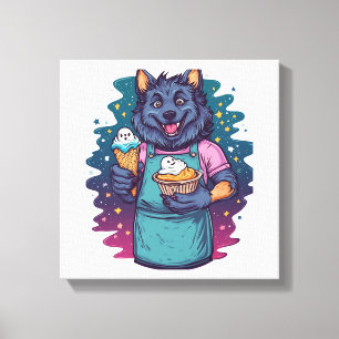 Lienzo Puesto de helados hombre lobo