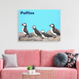 Lienzo Puffins atlánticos