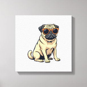 Lienzo Pug antiguo haciendo dab con gafas de sol Perro di