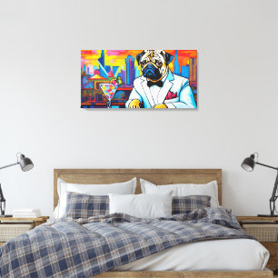 LIENZO PUG EN LA CIUDAD 2