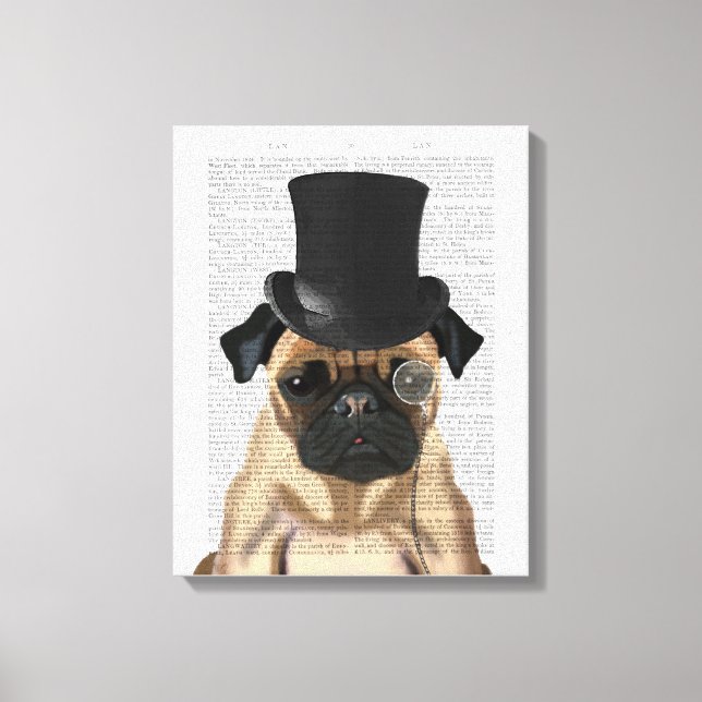 Lienzo Pug, hebilla formal y Gorra (Anverso)