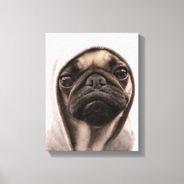 Lienzo Pug In A Hoodie (Anverso)