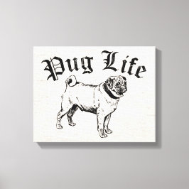 Lienzo Pug Life Funny Dog Gangster