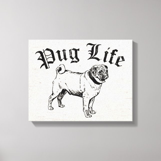 Lienzo Pug Life Funny Dog Gangster (Anverso)