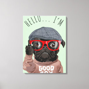 Lienzo Pug, Soy Un Buen Chico, Regalo De Pug Lover, Graci