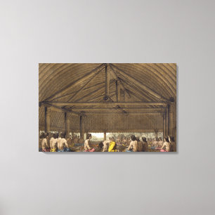 Lienzo Pulaho, rey de las islas amistosas que bebe Kava