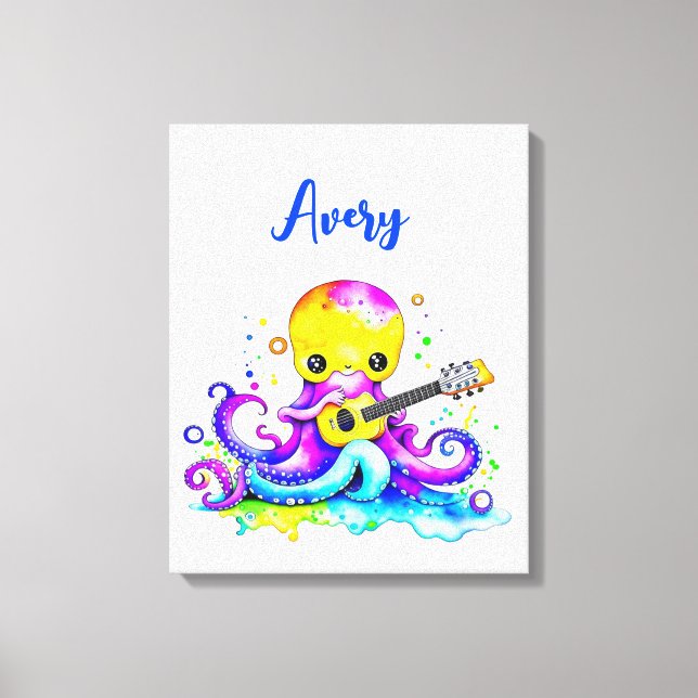 Lienzo Pulpito de dibujos animados personalizado tocando  (Anverso)