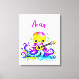 Lienzo Pulpito de dibujos animados personalizado tocando