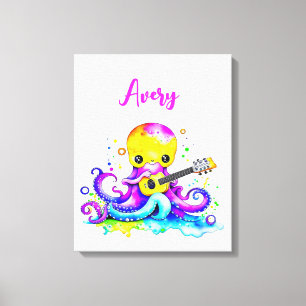 Lienzo Pulpito de dibujos animados personalizado tocando 