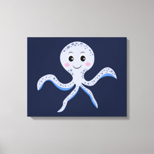 Lienzo Pulpo bajo el mar patrón infantil