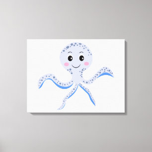 Lienzo Pulpo bajo el mar patrón infantil