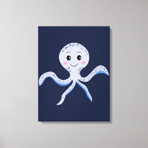 Lienzo Pulpo bajo el mar patrón infantil