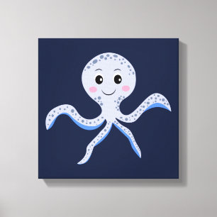 Lienzo Pulpo bajo el mar patrón infantil