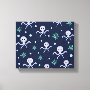 Lienzo Pulpo bajo el mar patrón infantil