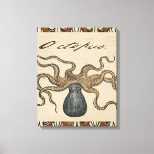 Lienzo Pulpo Kraken Antiguo Marino Vida Silvestre Costera