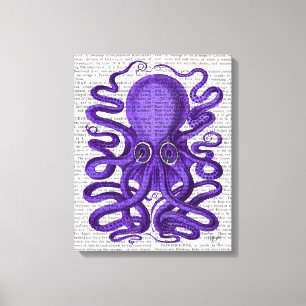 Lienzo Pulpo morado