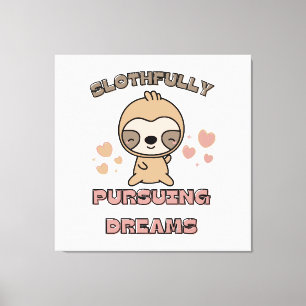 Lienzo Pun del animal perezoso Kawaii