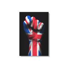 Puño apretado levantado con bandera de bandera de