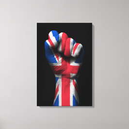 Lienzo Puño apretado levantado con bandera de bandera de