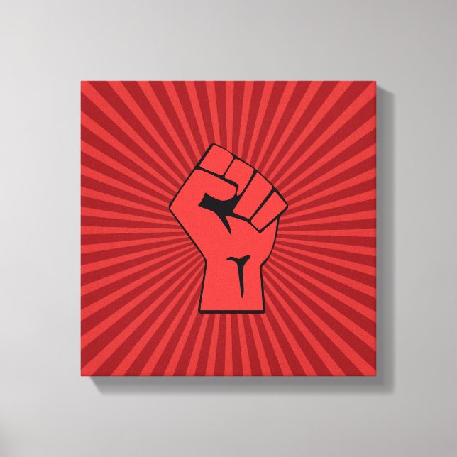 Lienzo Puño Revolucionario Rojo (Anverso)