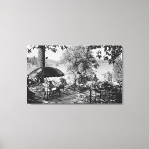 Lienzo Punta de flecha del lago, opinión de la casa de