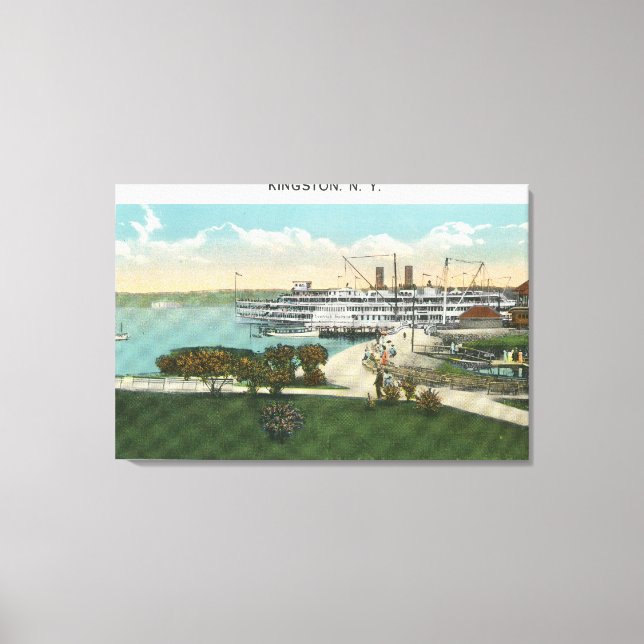 Lienzo Punto de vista de Kingston de Hendrick Hudson Stea (Anverso)