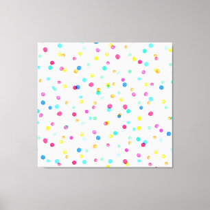 Lienzo Puntos de acuarela brillantes: Patrón sin foco.