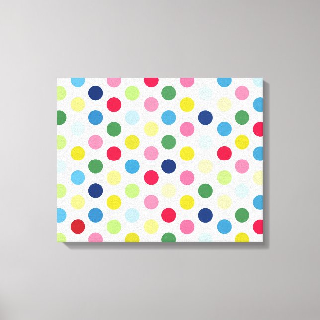 Lienzo Puntos de la polka arcoiris (Anverso)