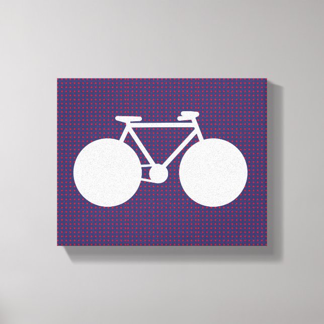 Lienzo puntos pequeños blancos/rojos de bicicleta (Anverso)