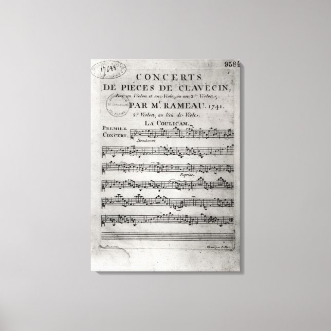 Lienzo Puntuación de los "Conciertos de Pieces de (Anverso)
