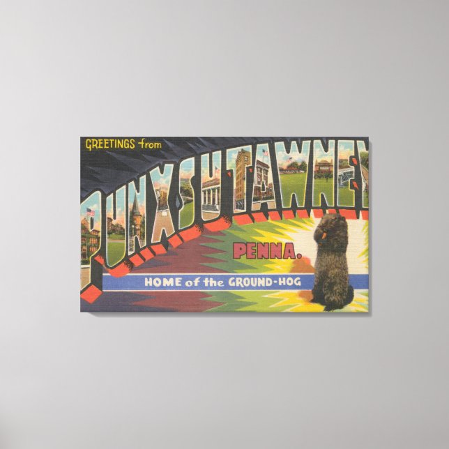 Lienzo Punxsutawney, Pennsylvania (Groundhog) (Anverso)