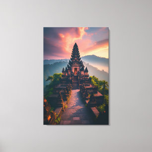 Lienzo Pura Senja Bali - “Templo de Bali al Atardecer”