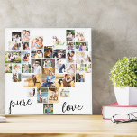 Lienzo Pure Love Heart 36 Collage de fotos Small Square<br><div class="desc">Crea tu propio Collage de fotos en forma de corazón con 36 de tus fotos y selfies familiares favoritos. El collage incluye una variedad de formas de paisaje, retrato y cuadrado para ofrecerle muchas opciones al colocar su propia foto. El diseño se completa con "Pure Love", que está escrito en...</div>