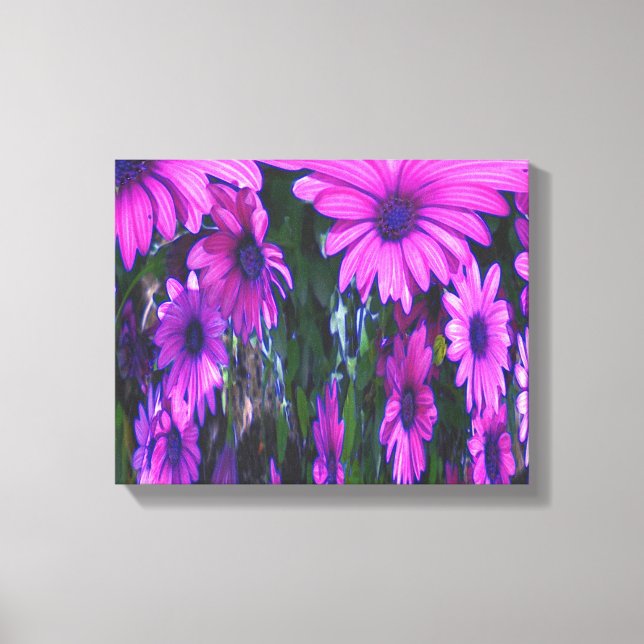 Lienzo Purple Daisy Floral Abstract Art (Anverso)