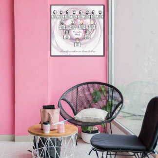 Lienzo Purple Fractal Heart Oval Photos Family Tree