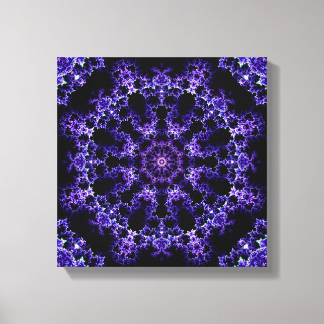 Lienzo Purple Fractal Mandala (Anverso)