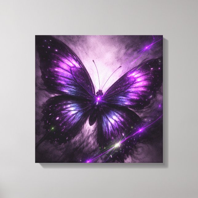 Lienzo Purple Galaxy Butterfly Canvas Wall Art (Anverso)