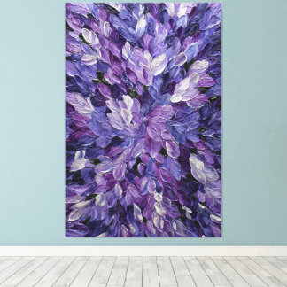 Lienzo Purple Lavender White Petal Cluster Abstract Wall 
