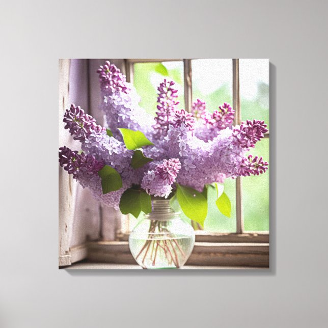 Lienzo Purple Lilac Bouquet (Anverso)