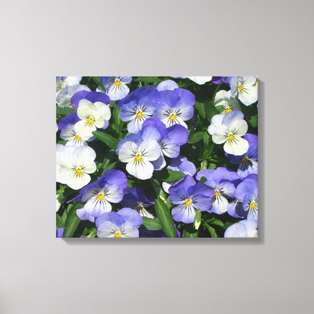 Lienzo Purple Pansies Garden Floral (Anverso)
