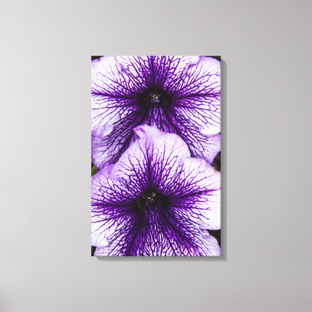 Lienzo Purple Petunias Triptych Wall Art (Anverso)