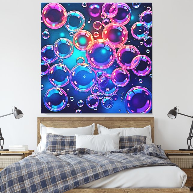 Lienzo Purple Pink Bubble Magic (Insitu(Dormitorio))