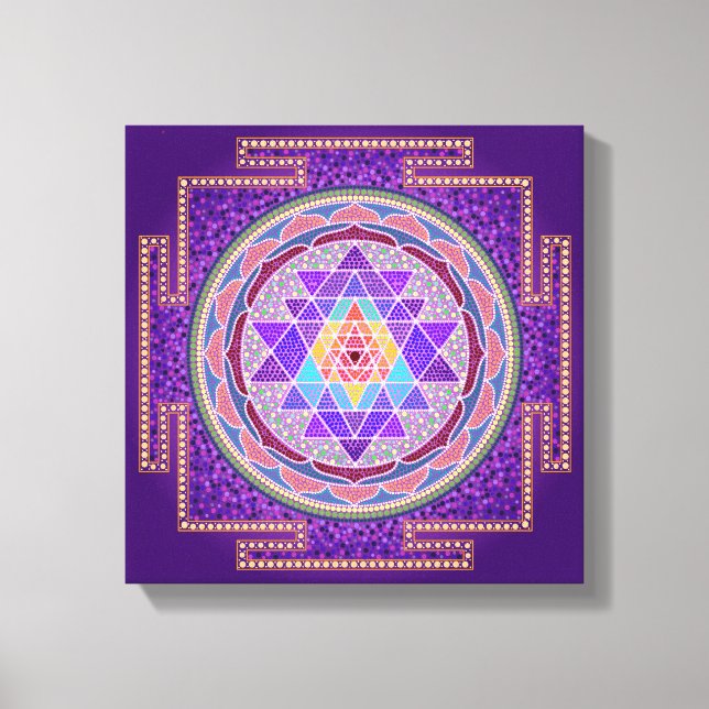 Lienzo Purple Sri Yantra (Anverso)